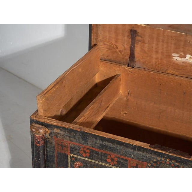Brown Antique Painted Chest, 1870s For Sale - Image 8 of 18