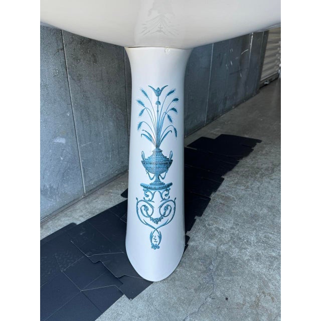 Porcelaine De Paris France Hand-Painted Pedestal Sherle Wagner Sink For Sale - Image 13 of 18