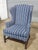 Late 20th Century Late 20th Century Stickley Mahogany Williamsburg Mahogany Wingback Chair Schumacher Fabric For Sale - Image 5 of 11