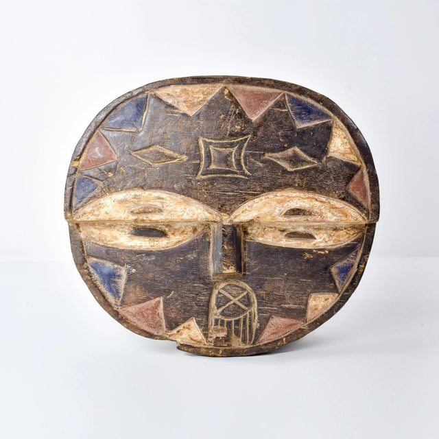 Early 20th Century Teke Painted Wood Mask For Sale - Image 4 of 14
