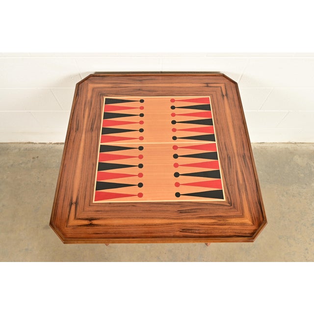 Italian Louis XVI Kingwood Inlaid Marquetry Flip Top Game Table For Sale In South Bend - Image 6 of 16