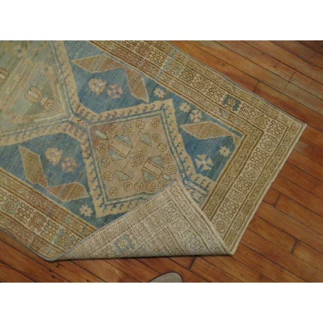 1930s 1930s Ocean Blue Sand Color Persian Tribal Runner - 3' x 11' For Sale - Image 5 of 6