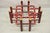 McGuire Vintage McGuire Red Rattan Bamboo and Brass Glass Top Square Coffee Table For Sale - Image 4 of 12