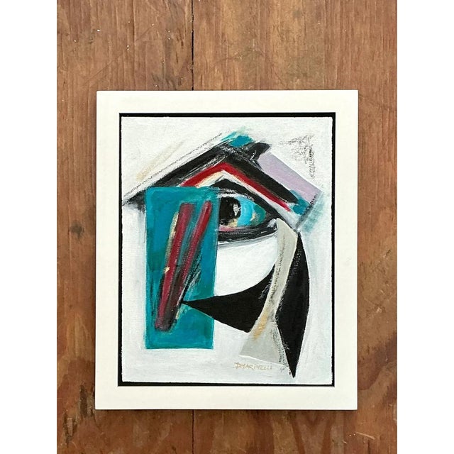 Vintage Original Abstract Oil Painting on Canvas For Sale - Image 10 of 12