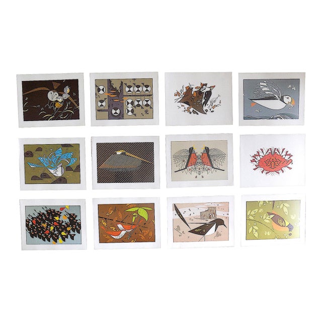 Vintage Charley Harper Modernist Abstracted Bird Lithographs (10.75" X 8.25") - Set of 12 For Sale