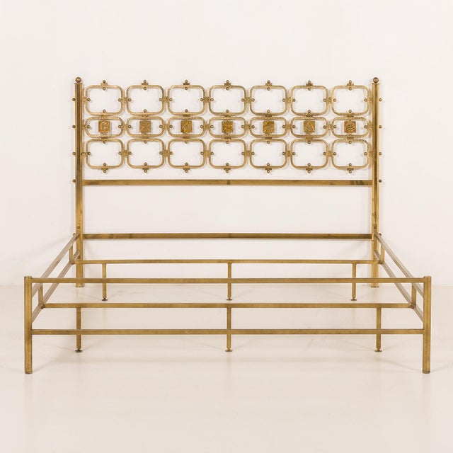 Mid-Century Modern Italian Brass Bed by Ciansky, Shelba, and Luciano Frigerio for Frigerio Di Desio, 1960s For Sale - Image 3 of 18