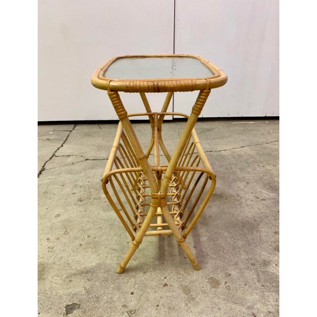 Swedish Designer, Side Table, Bamboo, Rattan, Glass, Sweden, 1950s For Sale In New York - Image 6 of 11