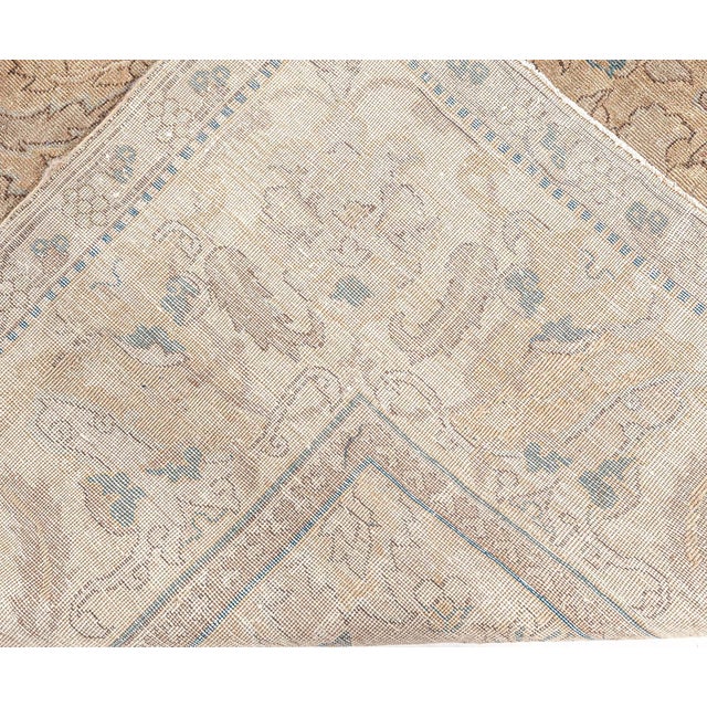 Textile Vintage Indian Abstract Handmade Wool Rug For Sale - Image 7 of 8
