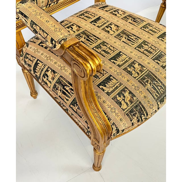 Vintage Andre Originals French Neoclassical Giltwood Armchairs - A Pair For Sale - Image 6 of 14