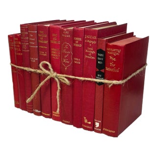 Decorative Books - Vintage Cherry Book Bundle - 1 Foot of Red Books For Sale