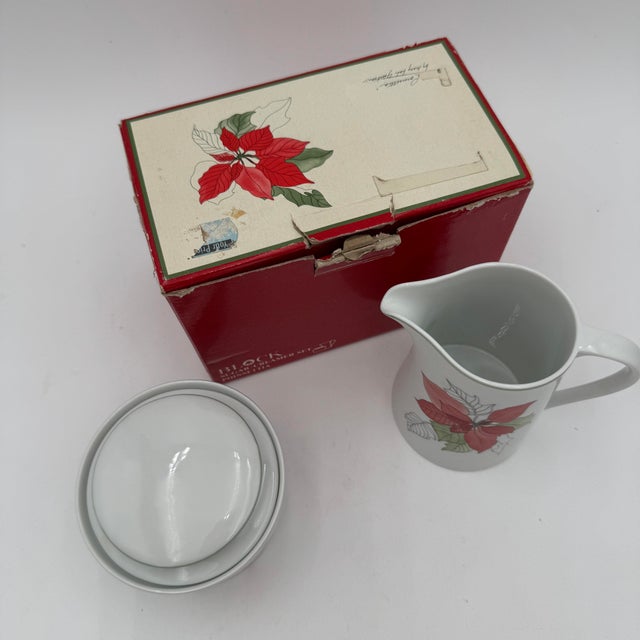 Vintage Cream and Sugar Poinsettia by Block For Sale - Image 4 of 6