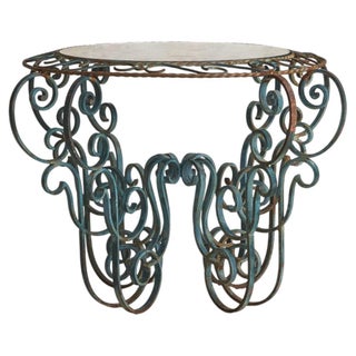 French Hand-Forged Iron Coffee Table, 1960s For Sale