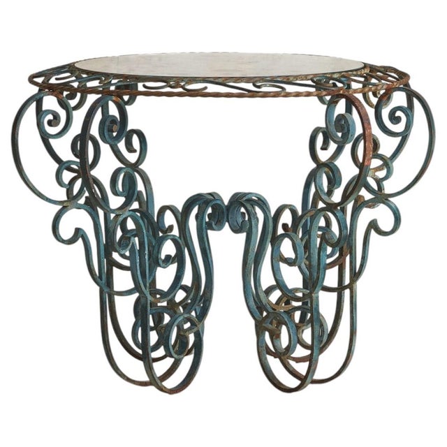 French Hand-Forged Iron Coffee Table, 1960s For Sale