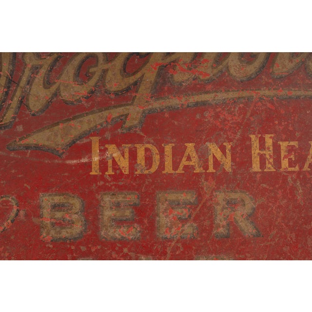 Vintage Iroquois Beer "Three Aces" Painted Tin Sign For Sale In Chicago - Image 6 of 8