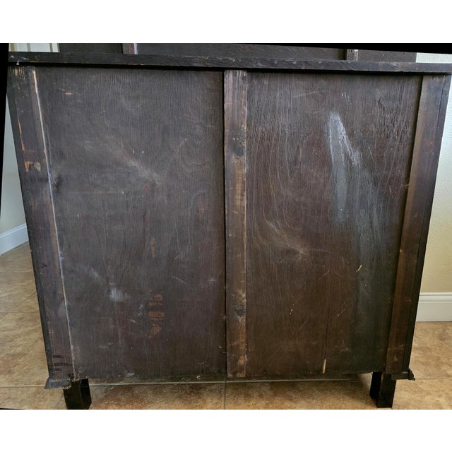 Antique English Jacobean Oak Dresser With Mirror, 1700s For Sale - Image 4 of 16
