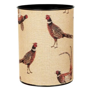 Country Pheasants Tapestry Waste Bin For Sale