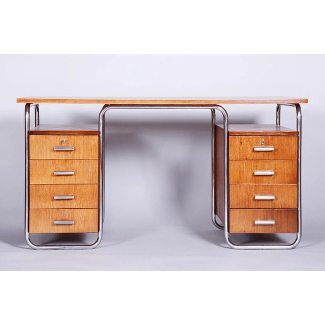 Bauhaus Writing Desk in Beech by Robert Slezak, 1930s For Sale - Image 11 of 11