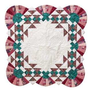 Pink and Green Pattern Quilt For Sale