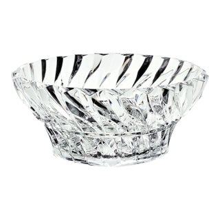 Mikasa “Rainier” 9-Inch Heavy Cut Crystal Swirl Centerpiece Bowl – Japan For Sale