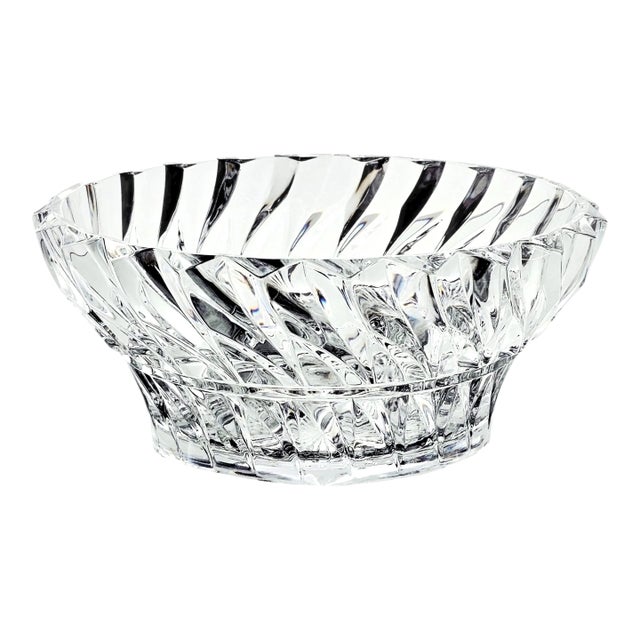 Mikasa “Rainier” 9-Inch Heavy Cut Crystal Swirl Centerpiece Bowl – Japan For Sale