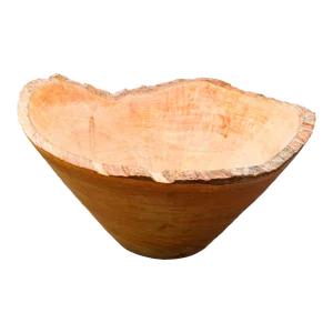 Late 20th Century Don Stinson Tamworth Ontario Canada Large Hand Carved Natural Wood Bowl