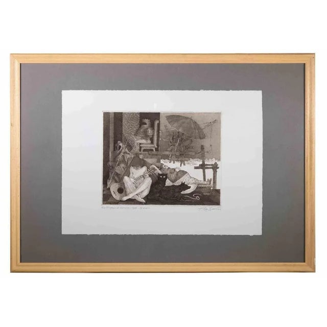 Modern Leo Guida, They Pretend to Sleep, Etching, 1975 For Sale - Image 3 of 4