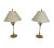 Vintage Quoizel Brass and Glass Foliate Table Lamps W/Shades - a Pair For Sale - Image 13 of 13