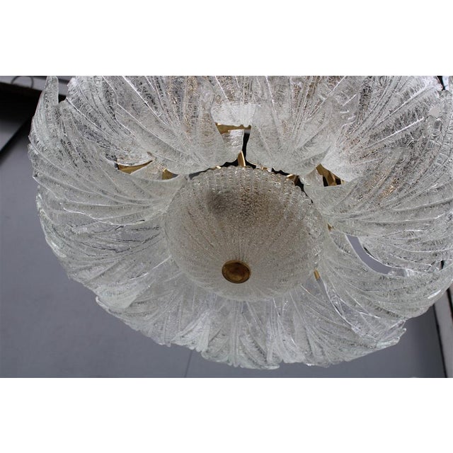 Italian Flower Ceiling Light in Murano Glass & Metal, 1970s For Sale - Image 4 of 18