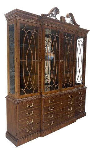 Henredon Large 78" Wide Mahogany Breakfront