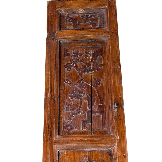 Antique Chinoiserie Wooden Wall Hanging Panel 49.5" H For Sale - Image 4 of 8