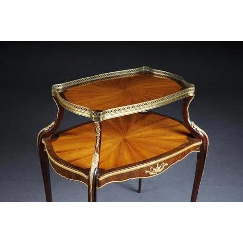 French Side Table / Shelf in the style of F. Linke For Sale - Image 3 of 8