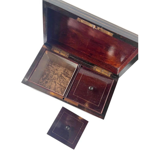 19th Century 19th Century French Boulle Marquetry Tea Caddy For Sale - Image 5 of 6