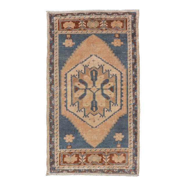 Vintage Turkish Oushak Rug With All-Over Sub-Geometric Medallion Design For Sale