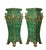 The pedestals in this pair are crafted from malachite and ormolu, or gilt bronze, in the manner of François Linke, with...