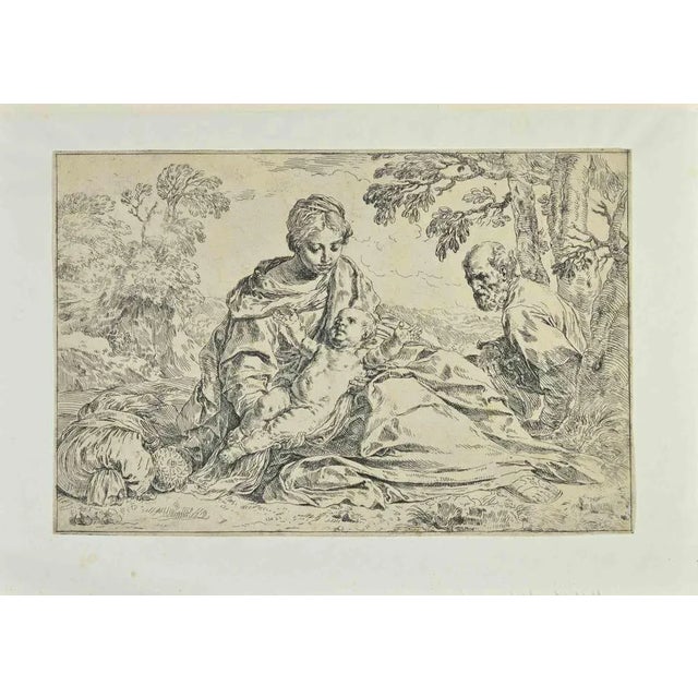 Rest on the flight into Egypt is an etching by Simone Cantarini executed around 1640. Cantarini also made a painting with...