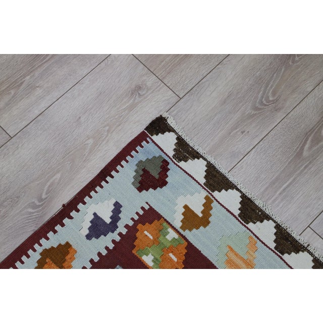 Red 1960s Traditional Handmade Turkish Oushak Kilim Rug For Sale - Image 8 of 9