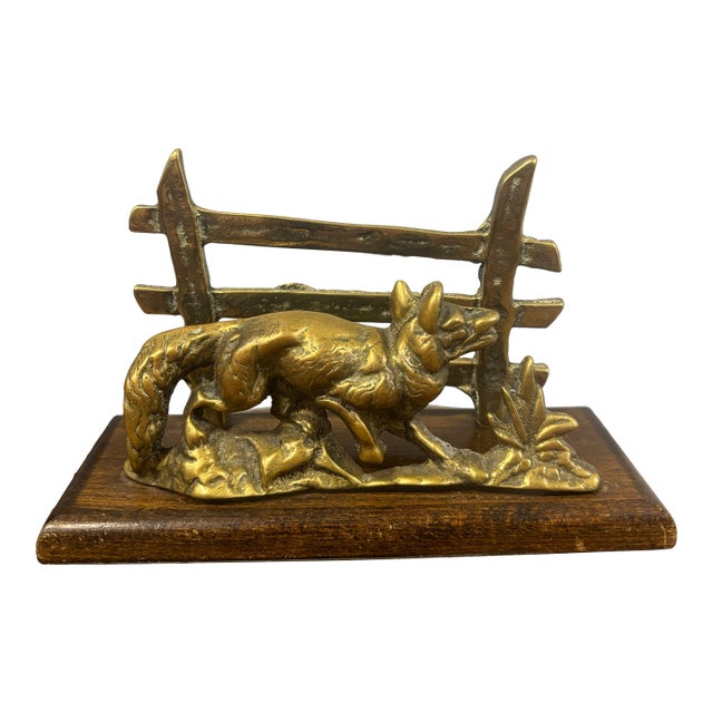 Vintage English Fox Letter Rack For Sale