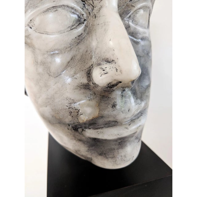 1980s "The Marked Man" Male Marble Bust For Sale - Image 9 of 11