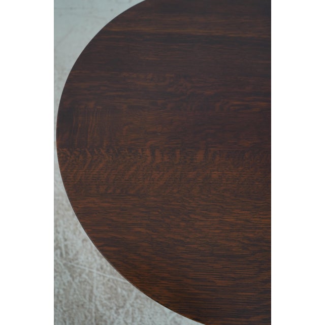 Brown Stickley Round Mission Oak Lamp Table For Sale - Image 8 of 12