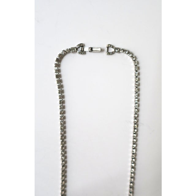 Silver Diamond-Esque Tassel Pendant Necklace, Circa Late-20th Century For Sale - Image 8 of 9