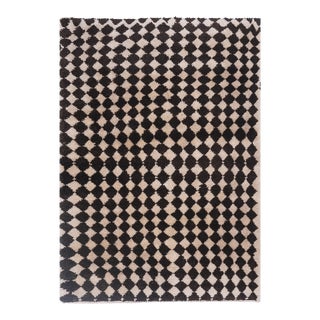 1960s Vintage Organic Wool Turkish Tulu Rug 4'3'' X 5'11'' For Sale