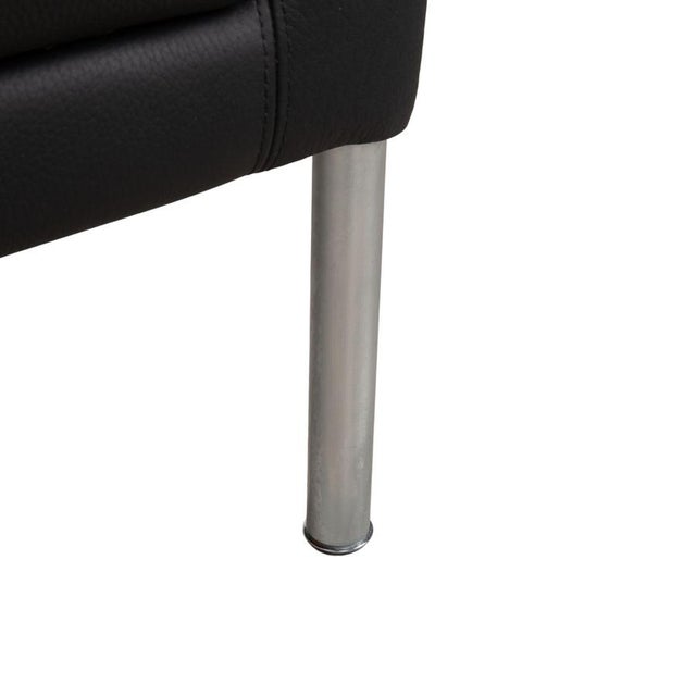 Modern Leather Jason Armchair in Black Nappa Leather and Metal Frame from Walter Knoll For Sale - Image 3 of 13