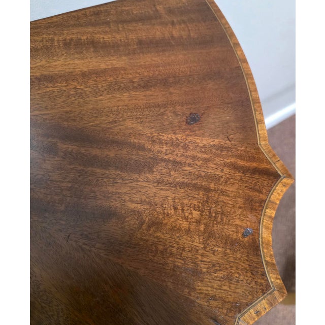 Brown American Federal Inlaid Mahogany Wall-Mounted Demi-Lune Pier Table With Radiating Fan Inlay and Stringing, Circa 1800 For Sale - Image 8 of 18