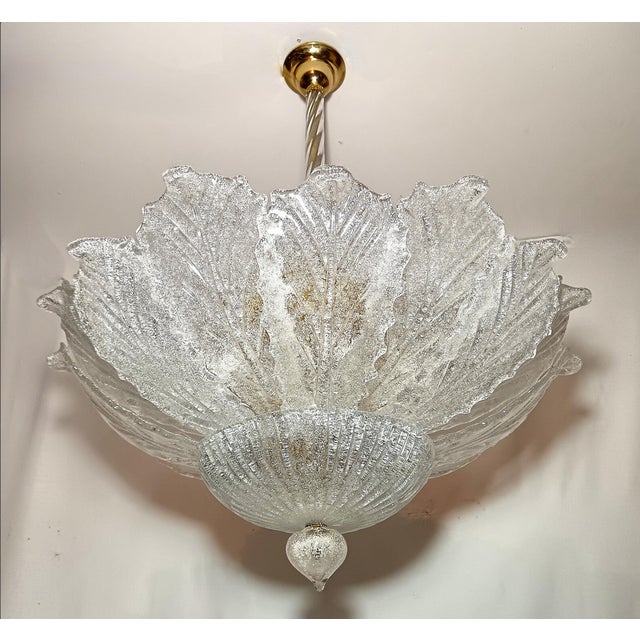 Mid-Century Modern Vintage Murano Glass Pendant Light by Ercole Barovier for Barovier & Toso, 1960s For Sale - Image 3 of 13