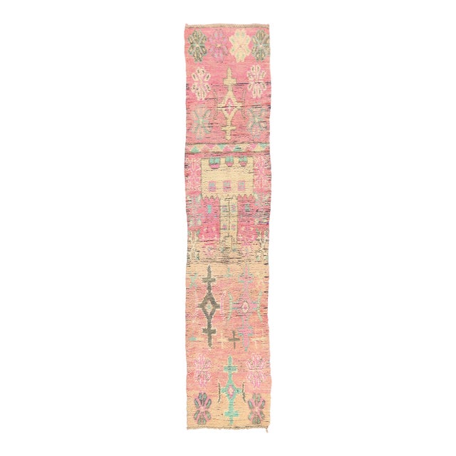 Vintage Boujad Moroccan Rug, 02'06 X 11'10 For Sale