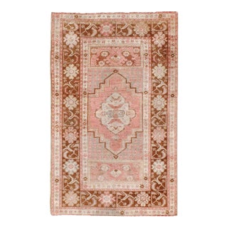 Galerie Shabab Collection Mid-20th Century Turkish Oushak Throw Rug For Sale