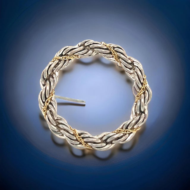 Tiffany & Co Estate Circle Wreath Brooch 18k G + Silver TIF429 TRUSTED SELLER SINCE 2002 PLEASE SEE OUR HUNDREDS OF...