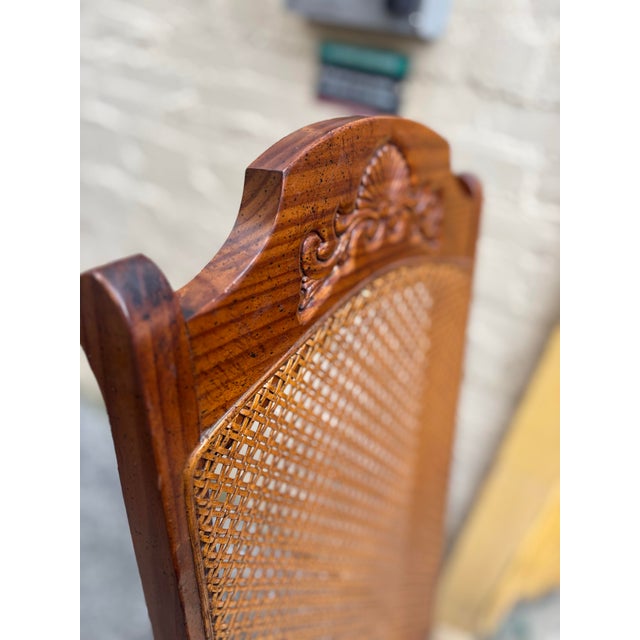 Set of 5 Vintage 1975 Bernhardt Cane Back Dining Chairs - 1 Captain, 4 Side For Sale In Charleston - Image 6 of 11
