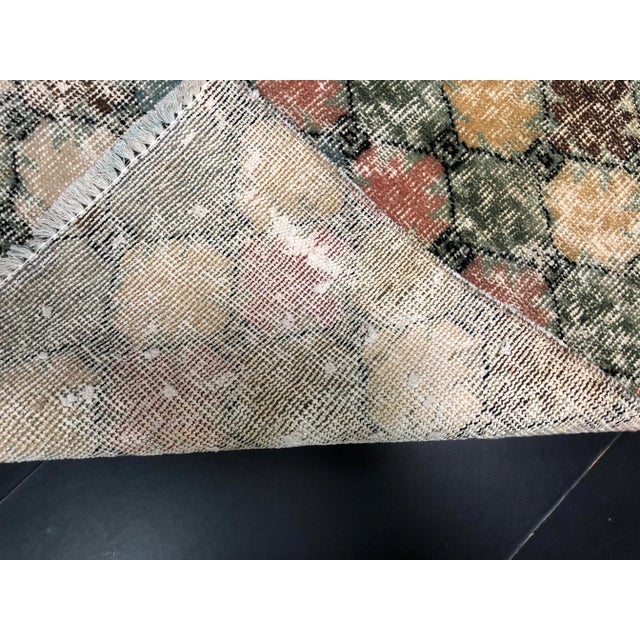 Textile Vintage Geometric Design Turkish Handmade Multicolor Rug For Sale - Image 7 of 11