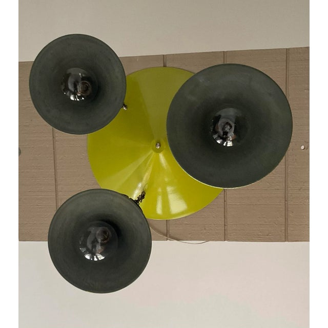 Vintage 50s Mid Century 3 Lights Pendant Ceiling Light Chandelier For Sale - Image 9 of 12